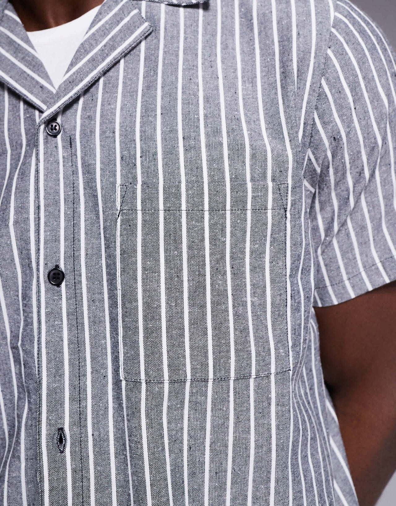 South Beach short sleeve beach shirt in monochrome