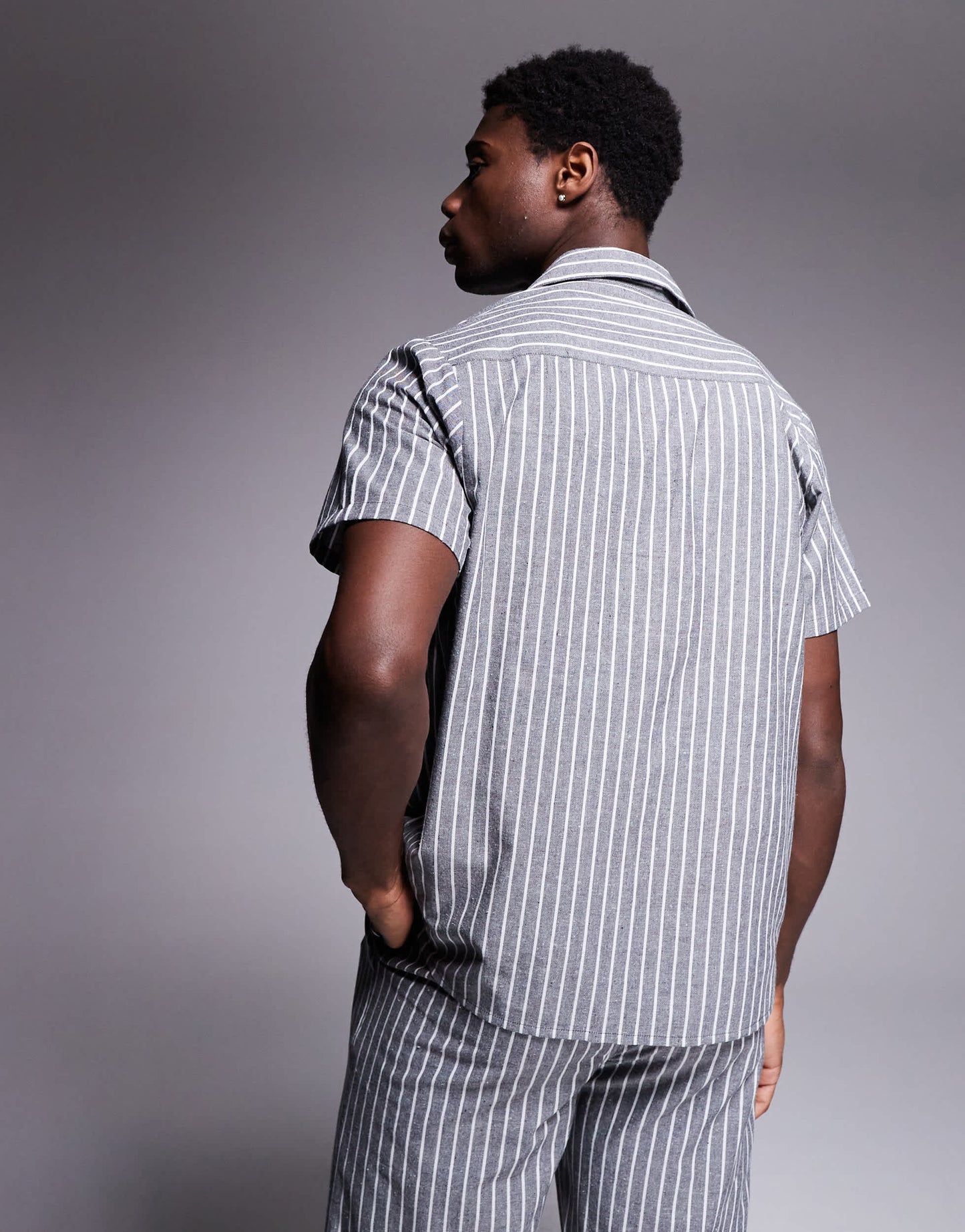 South Beach short sleeve beach shirt in monochrome