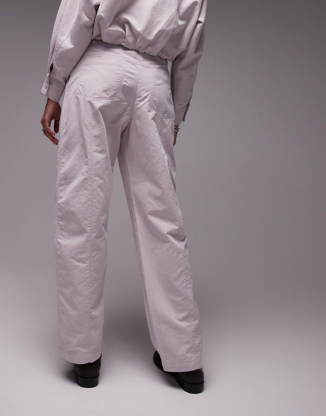 Mango tapered trouser co ord in pale pink