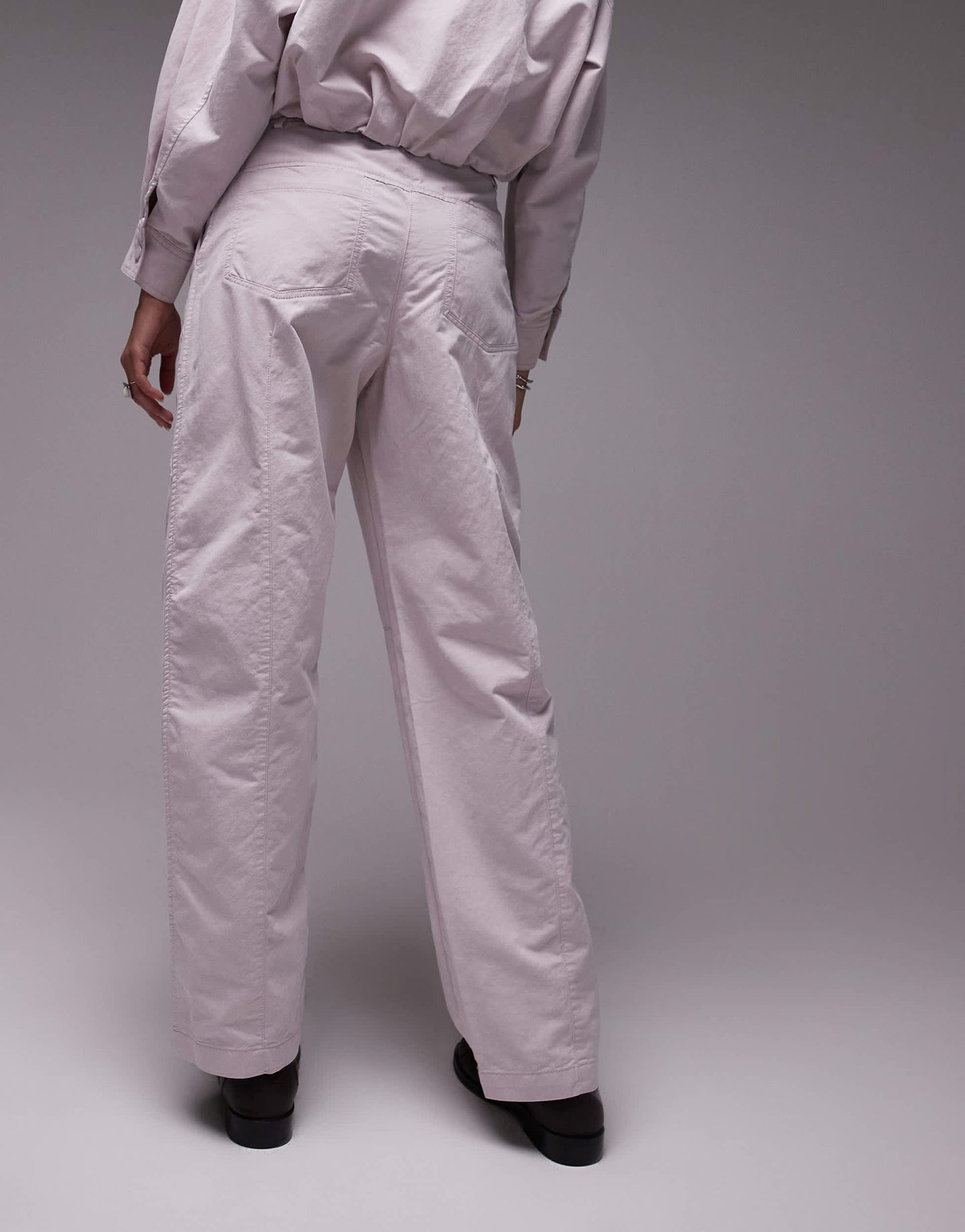 Mango tapered trouser co ord in pale pink