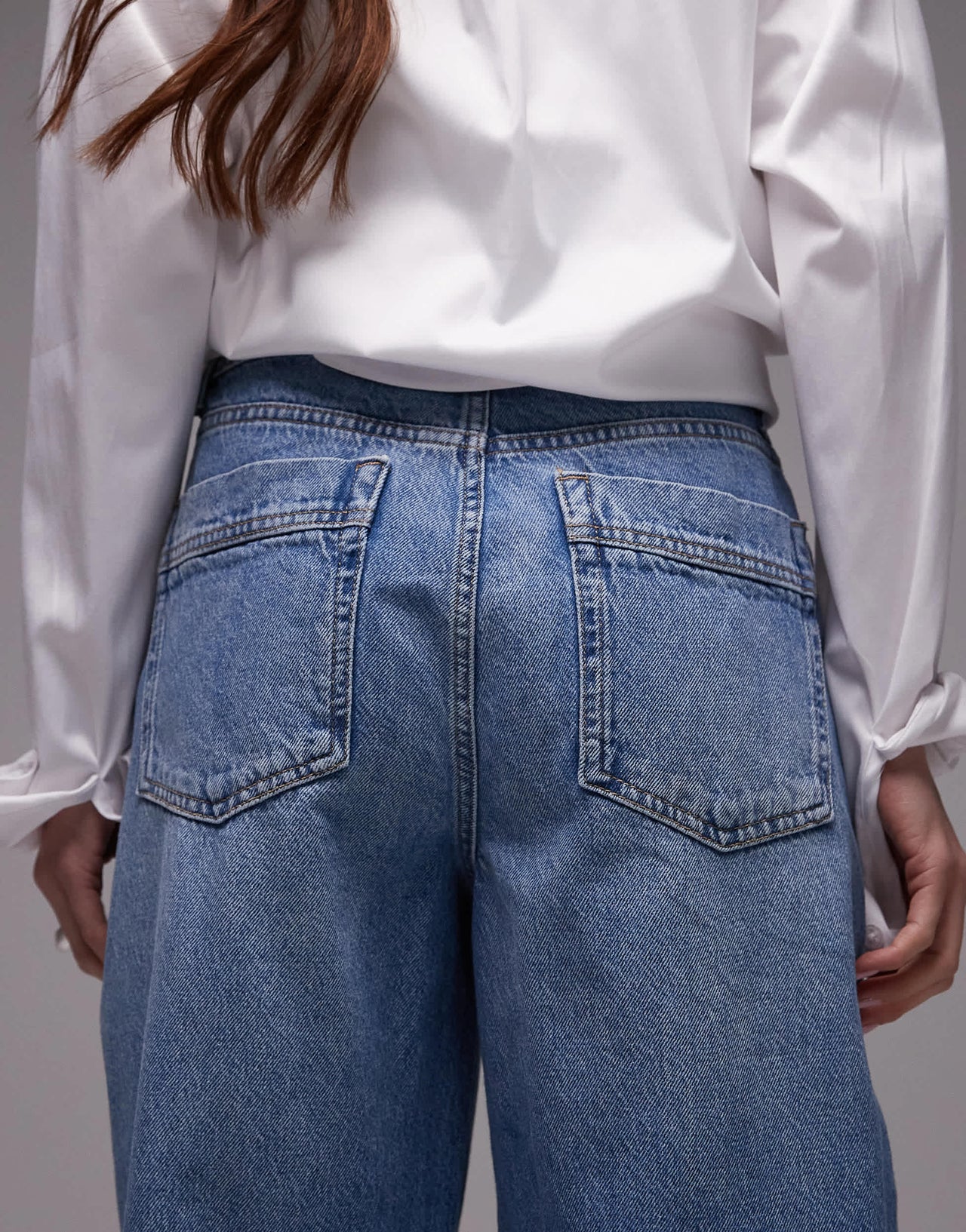 Mango Carlo seam front jeans in light blue