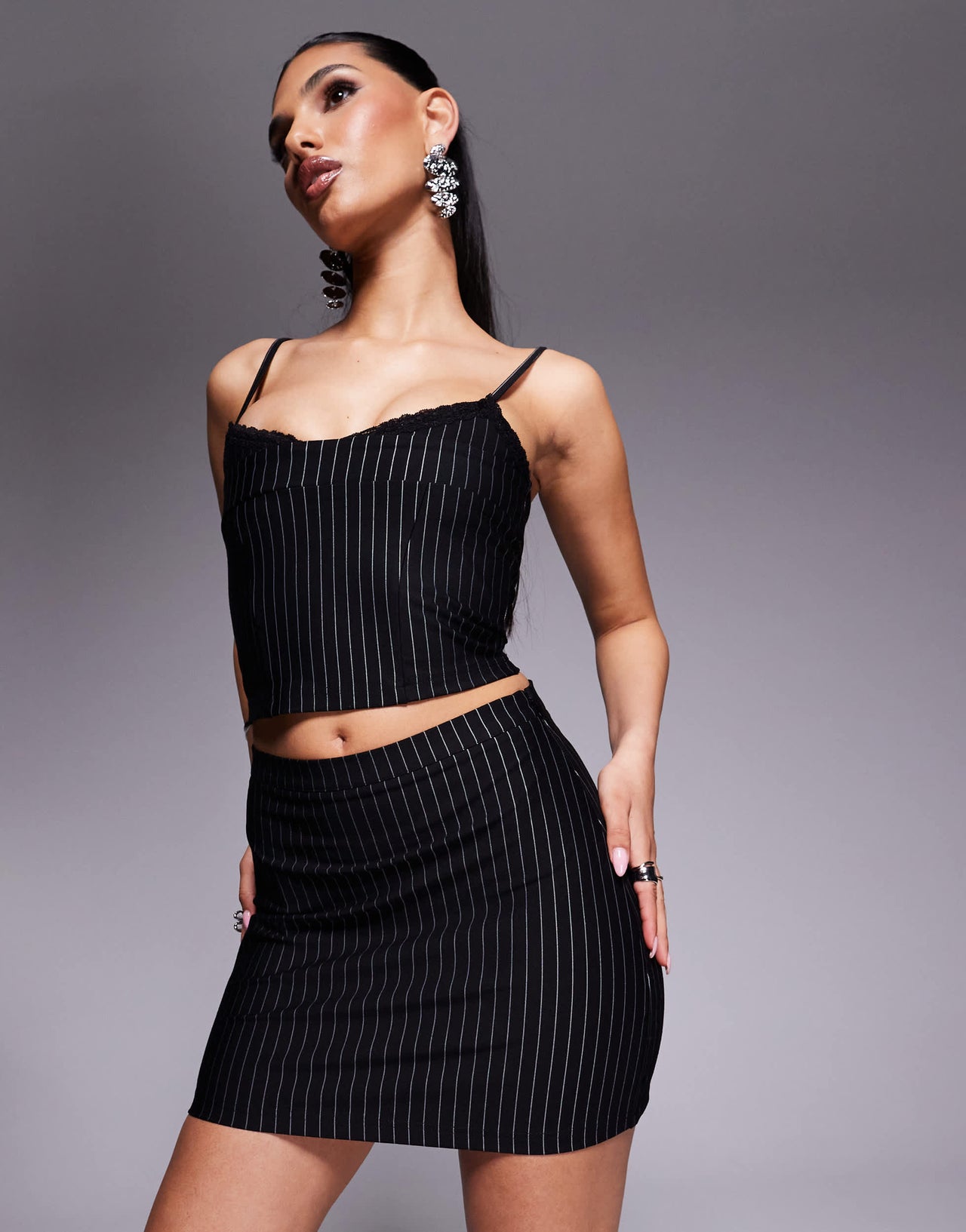 ASOS DESIGN co-ord mini skirt in pinstripe