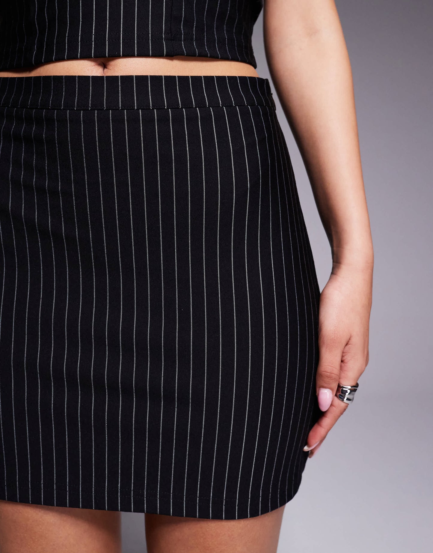 ASOS DESIGN co-ord mini skirt in pinstripe