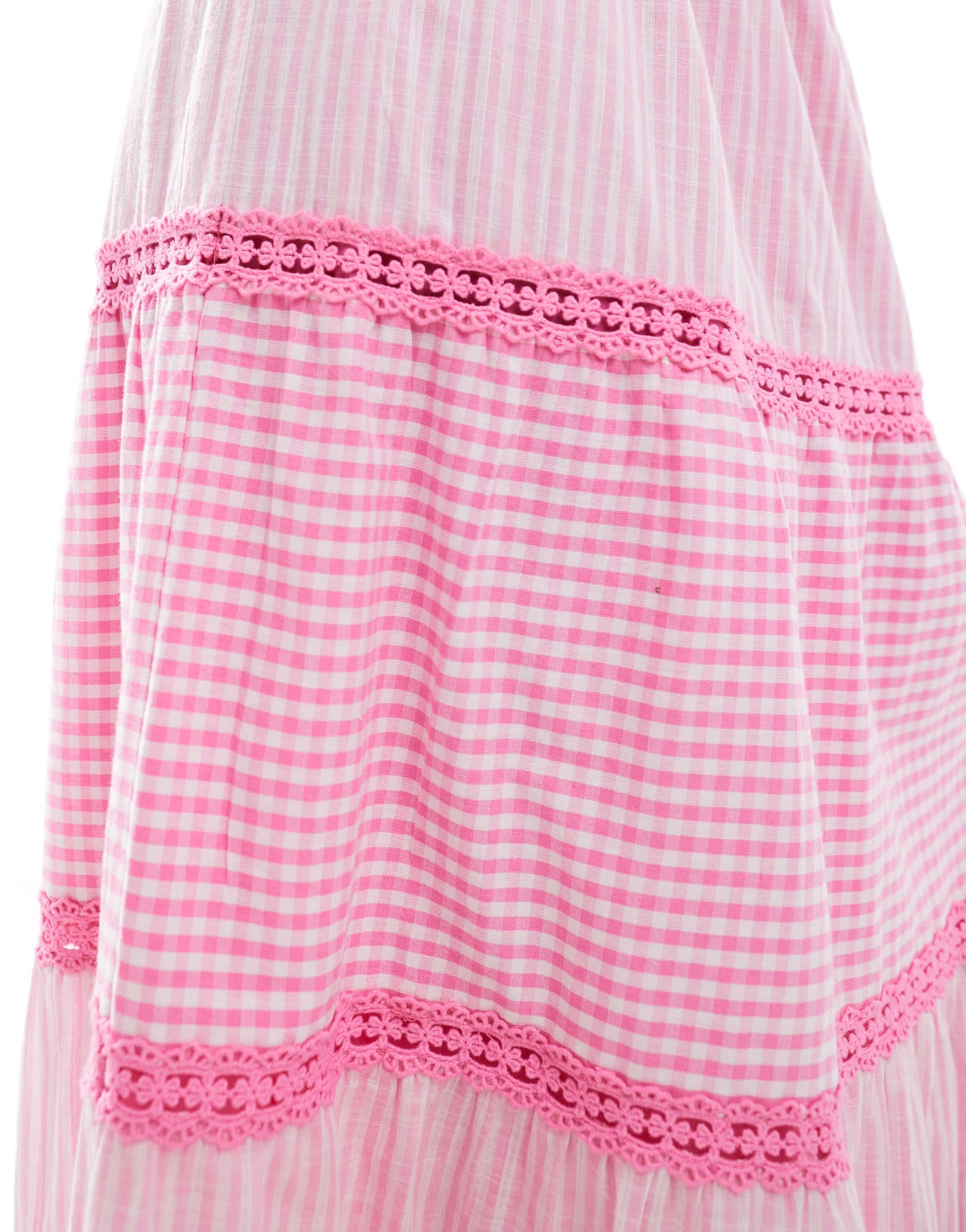 Miss Selfridge gingham and stripe mix maxi skirt