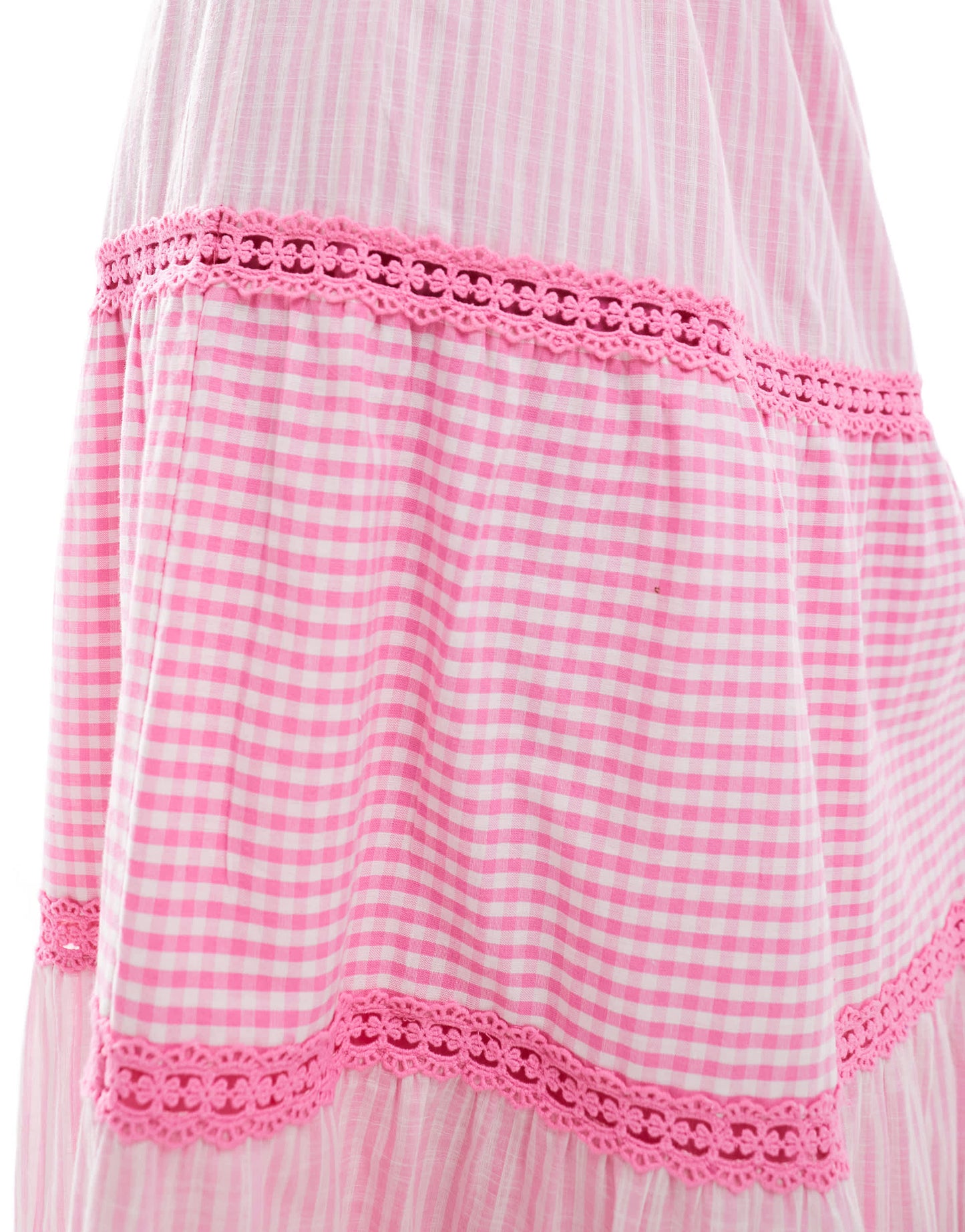 Miss Selfridge gingham and stripe mix maxi skirt