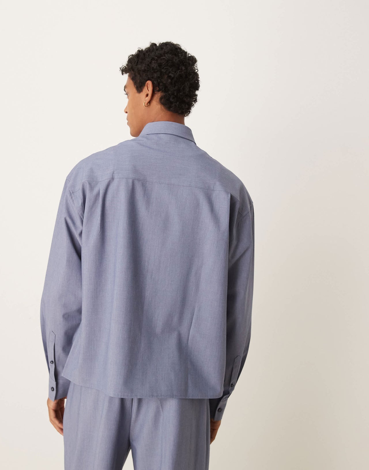 ASOS DESIGN co-ord boxy 90s oversized textured shirt in blue