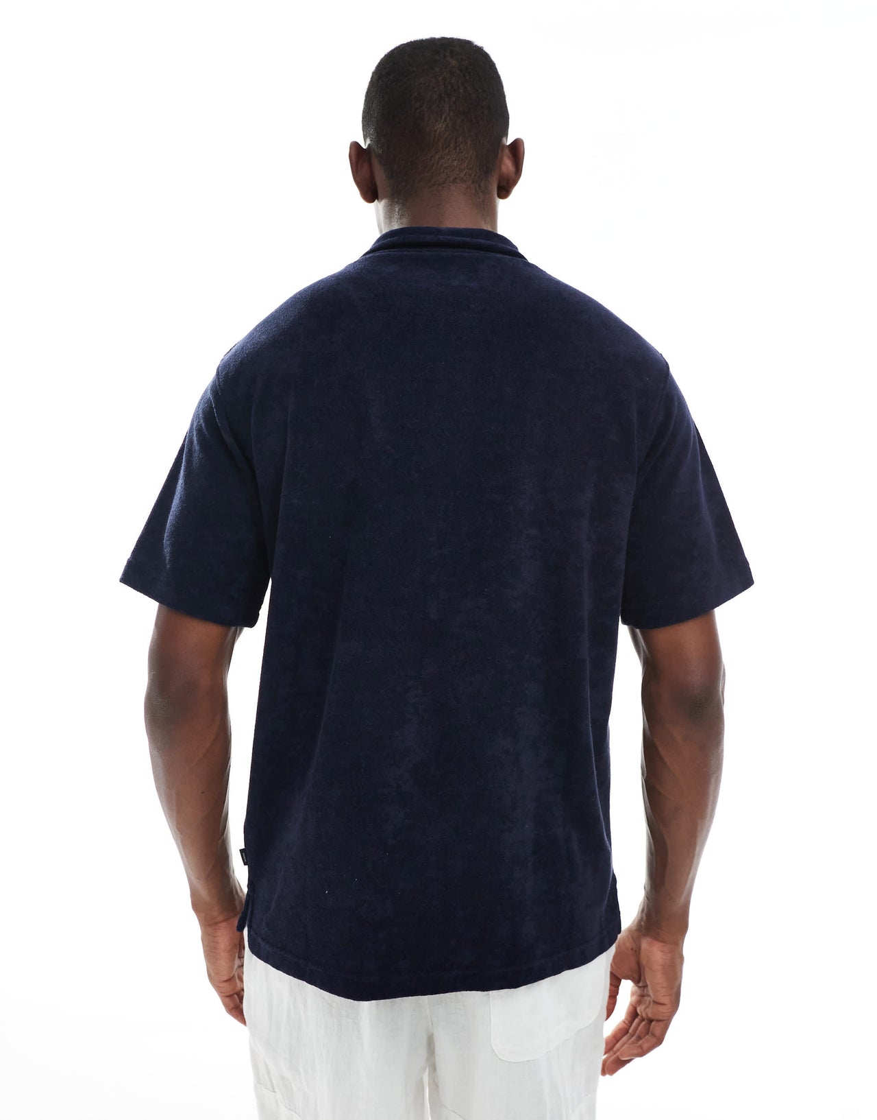 Jack & Jones towelling polo in navy