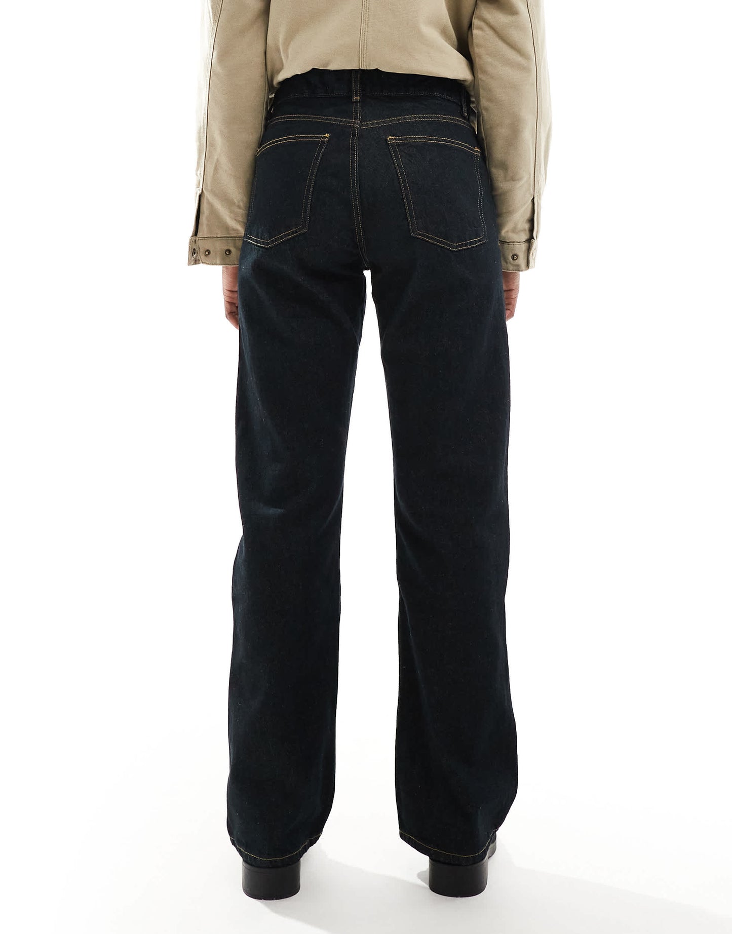 Bershka straight leg jeans in dark indigo