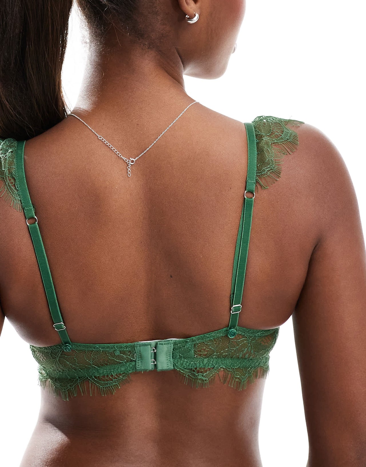 Cotton On eyelash lace lined bra in bonsai green