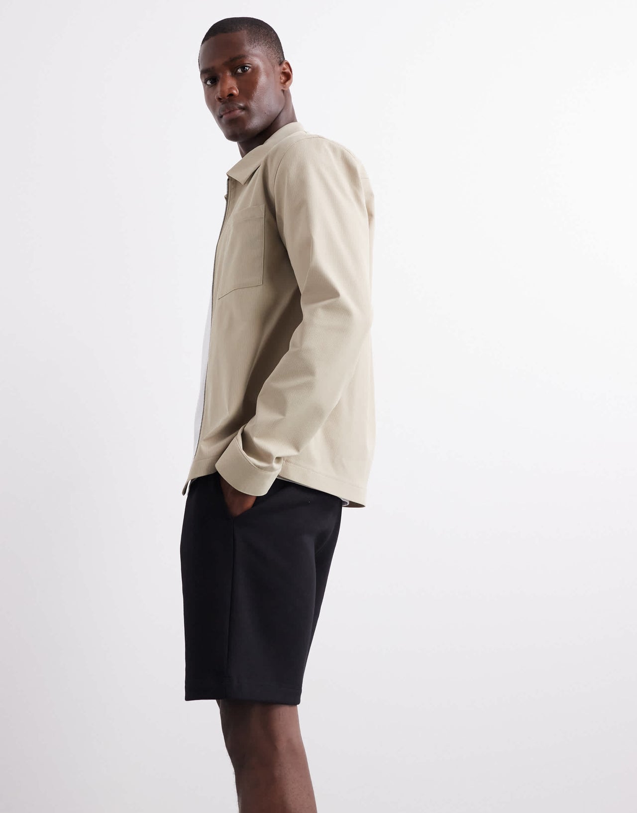 ASOS DESIGN essentials mid length slim shorts in black