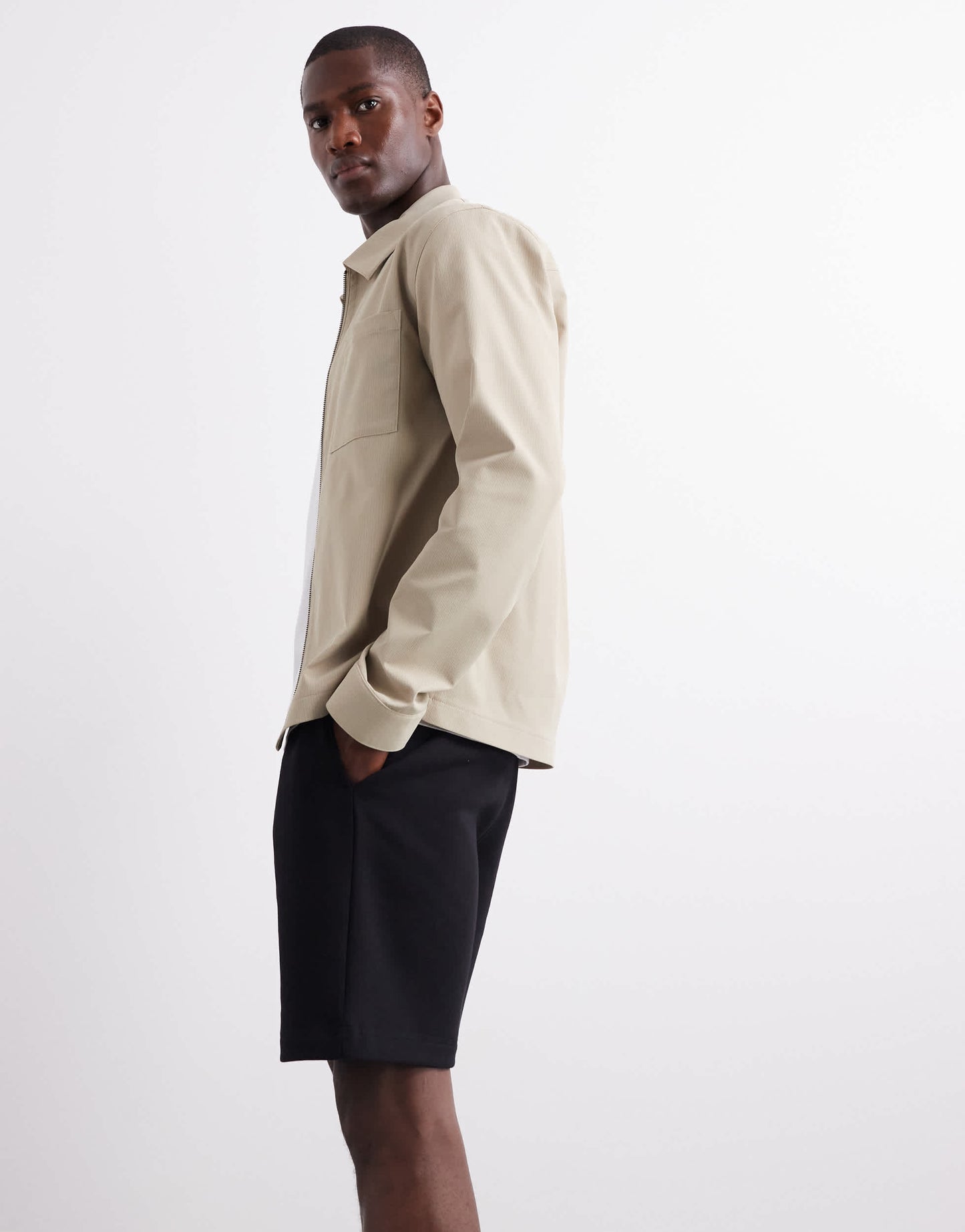 ASOS DESIGN essentials mid length slim shorts in black