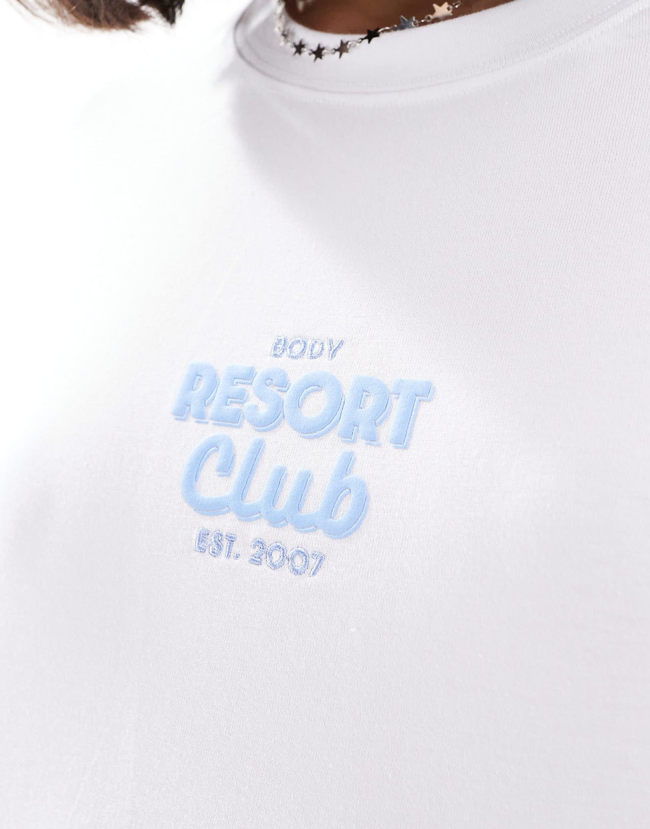 Cotton On resort club crop t-shirt in white