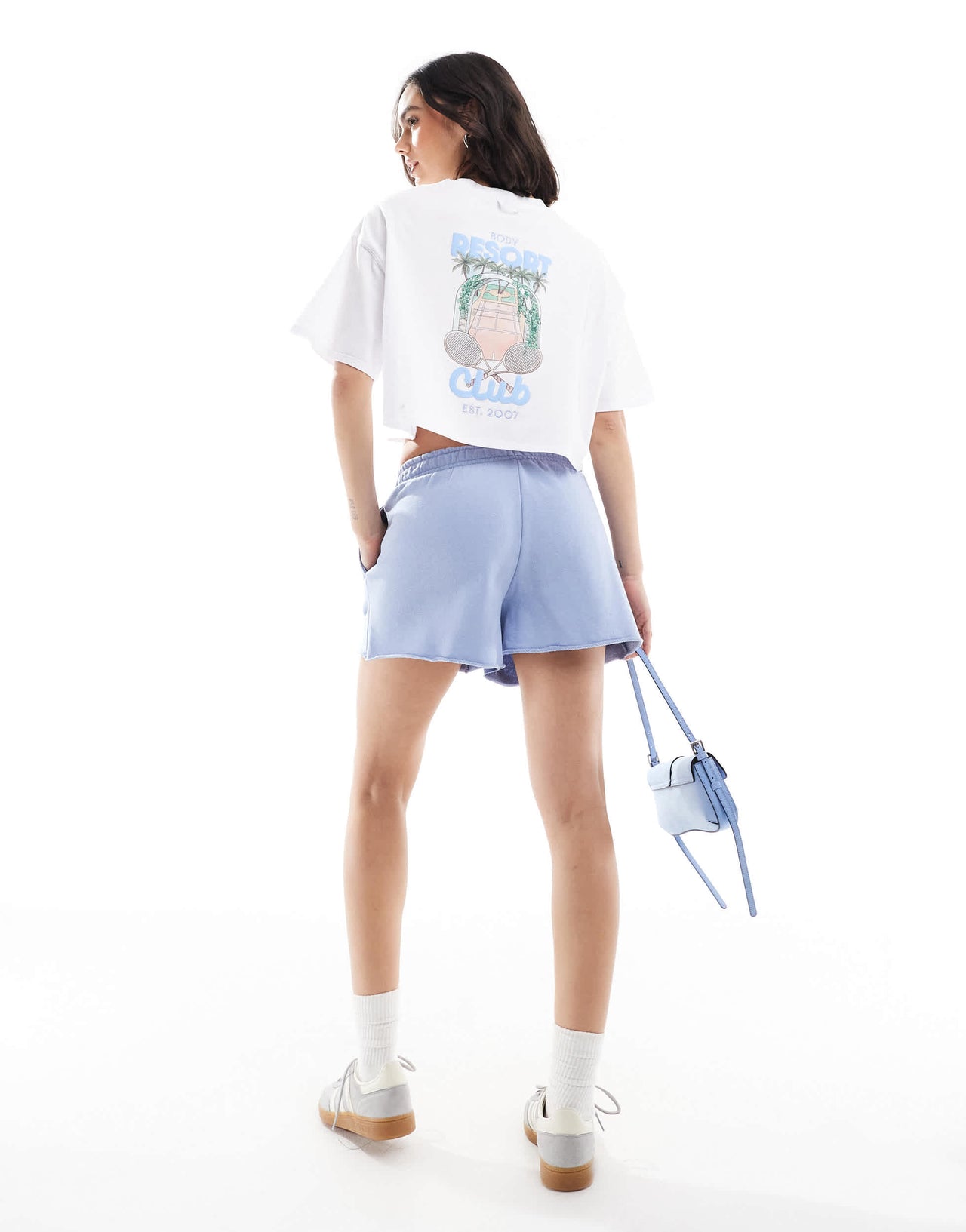 Cotton On resort club crop t-shirt in white