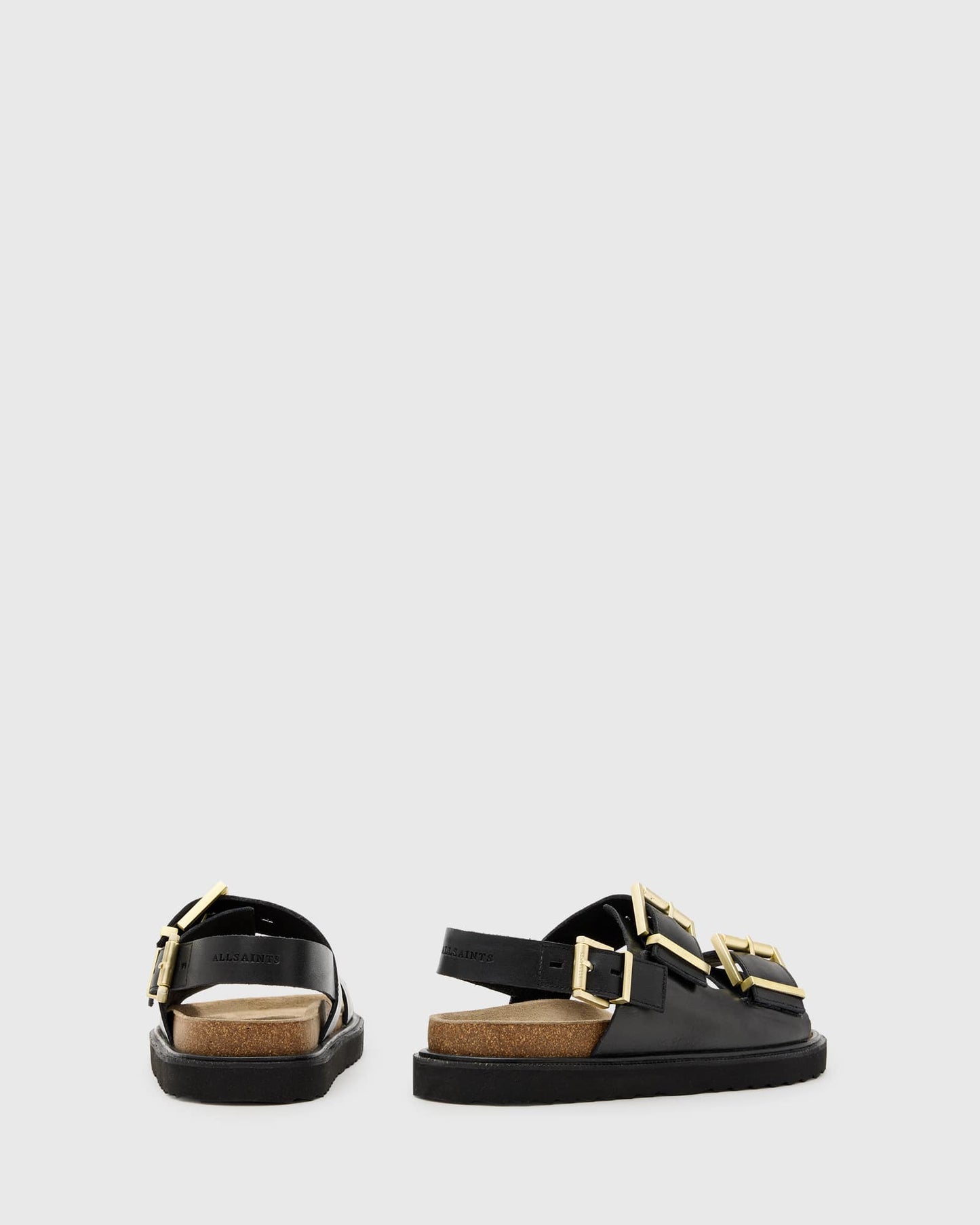 AllSaints Isla leather sandals in black