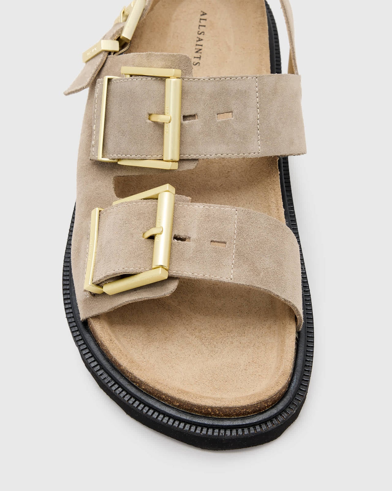 AllSaints Isla leather sandals in sand