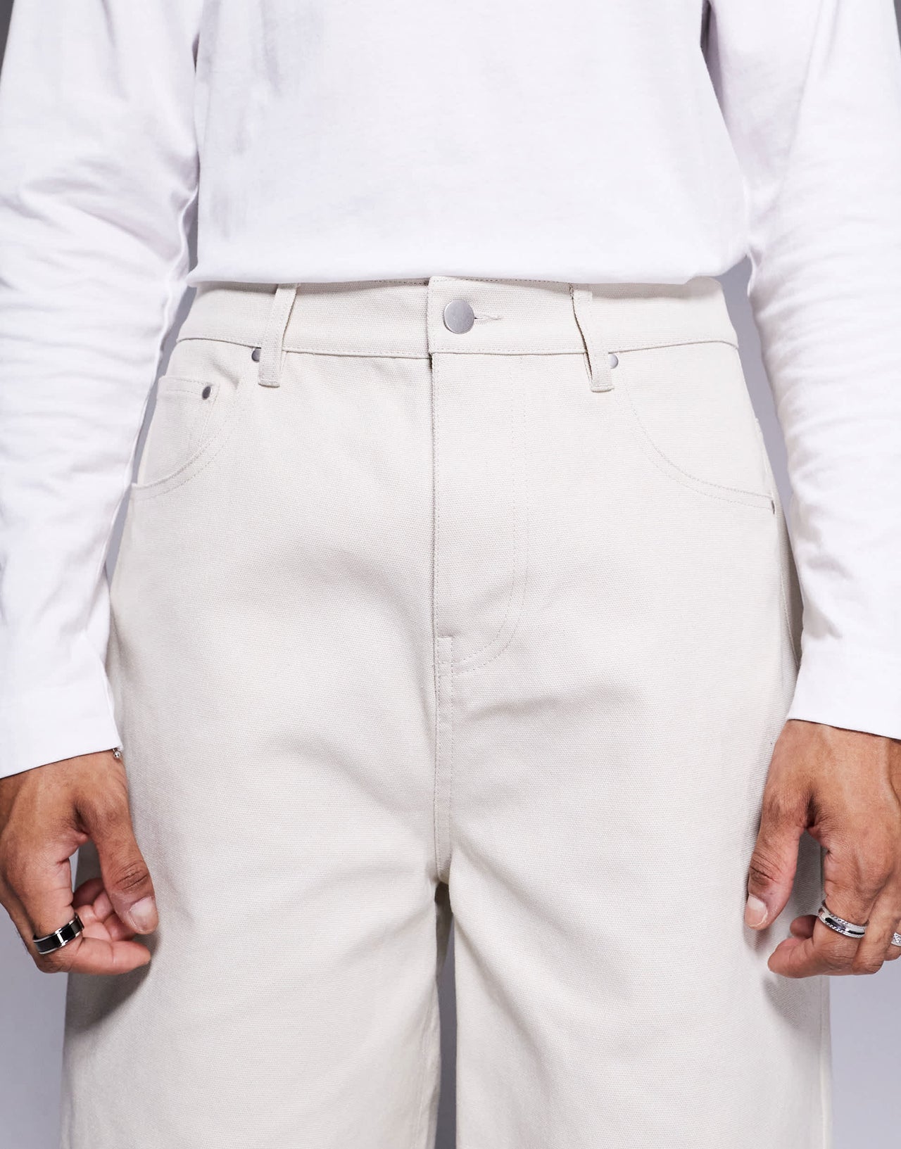 ASOS DESIGN mid length shorts in stone