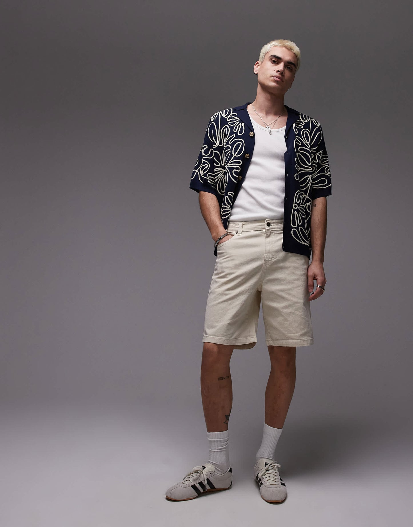 Dickies river ranch western work shorts in off white