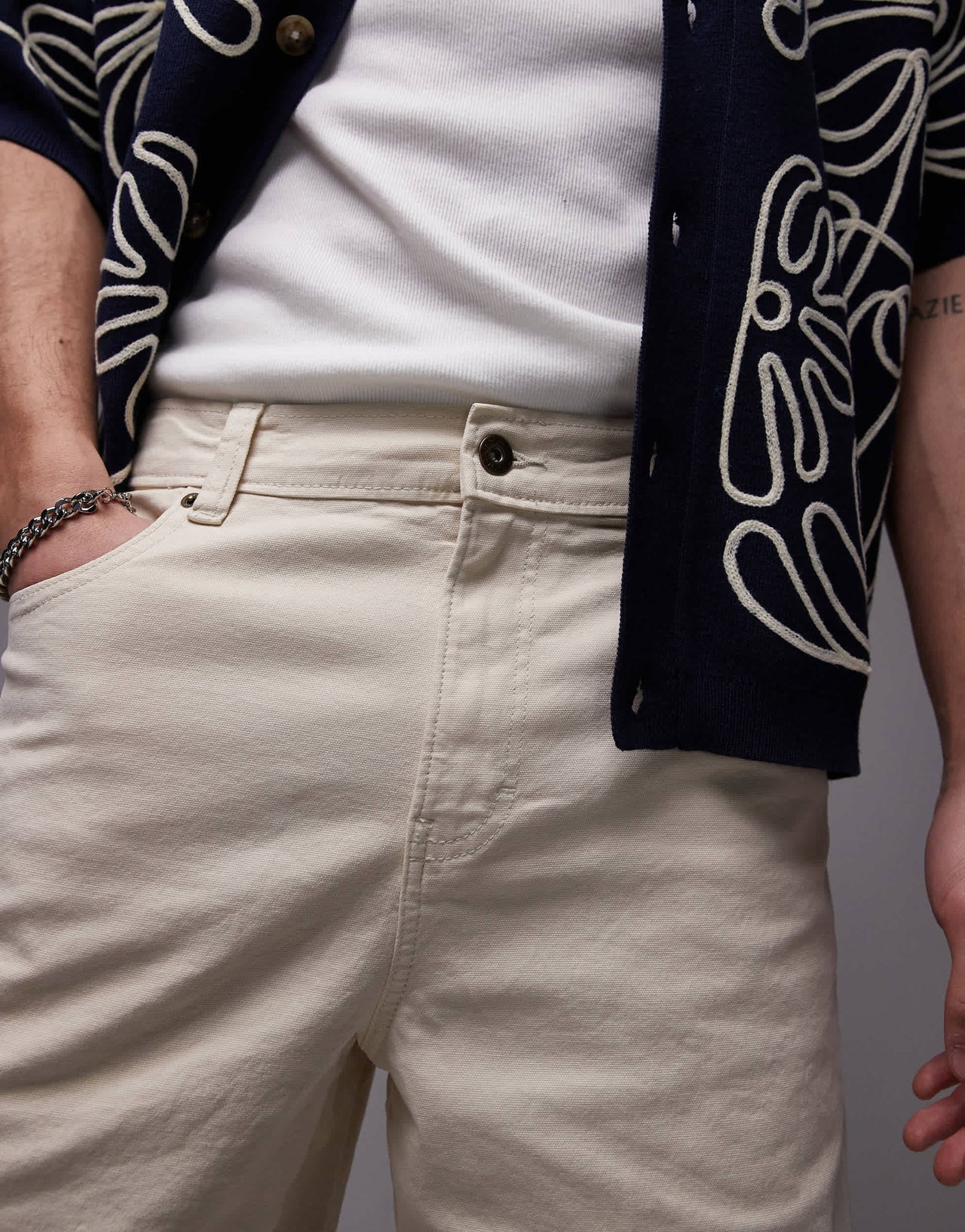Dickies river ranch western work shorts in off white
