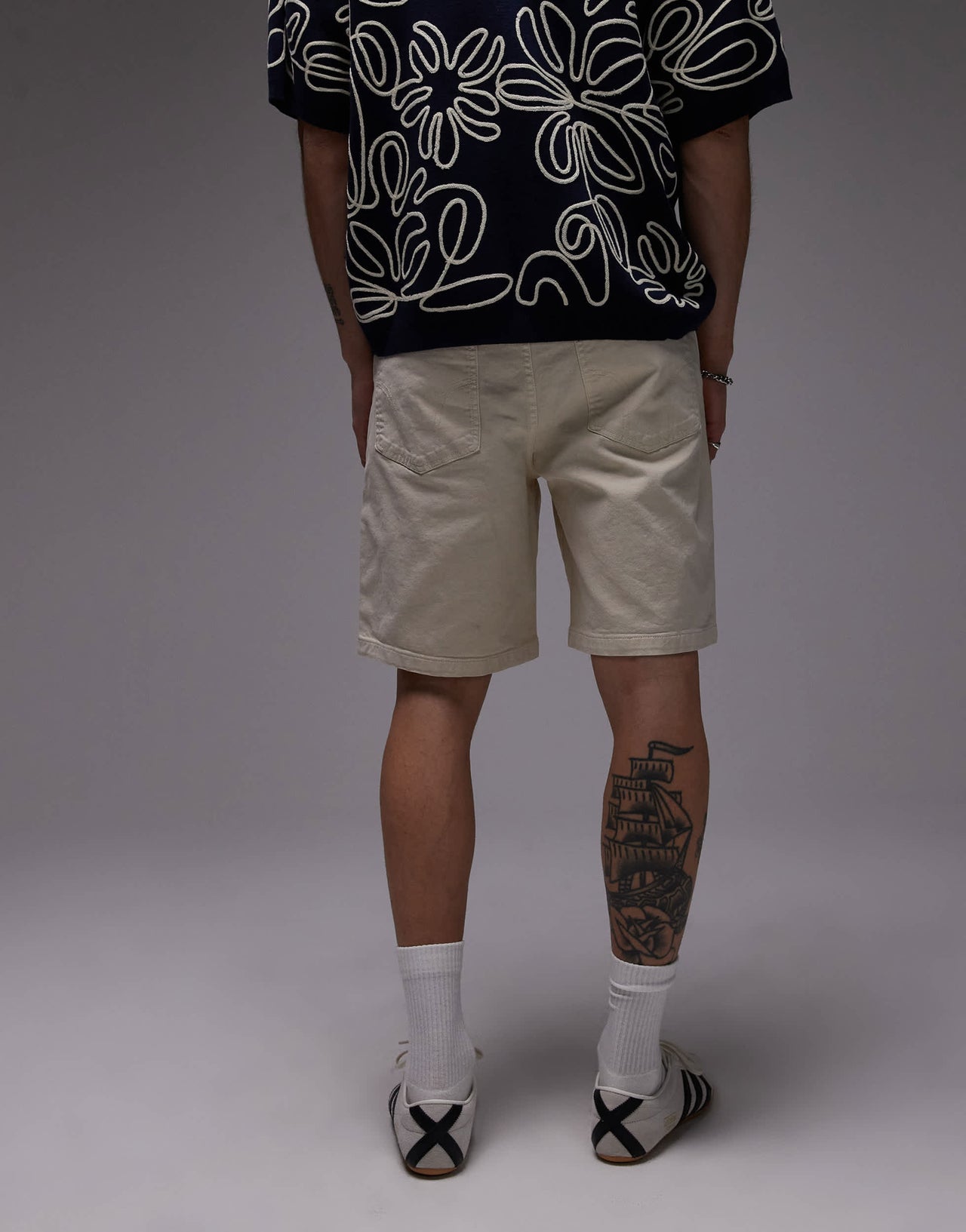 Dickies river ranch western work shorts in off white
