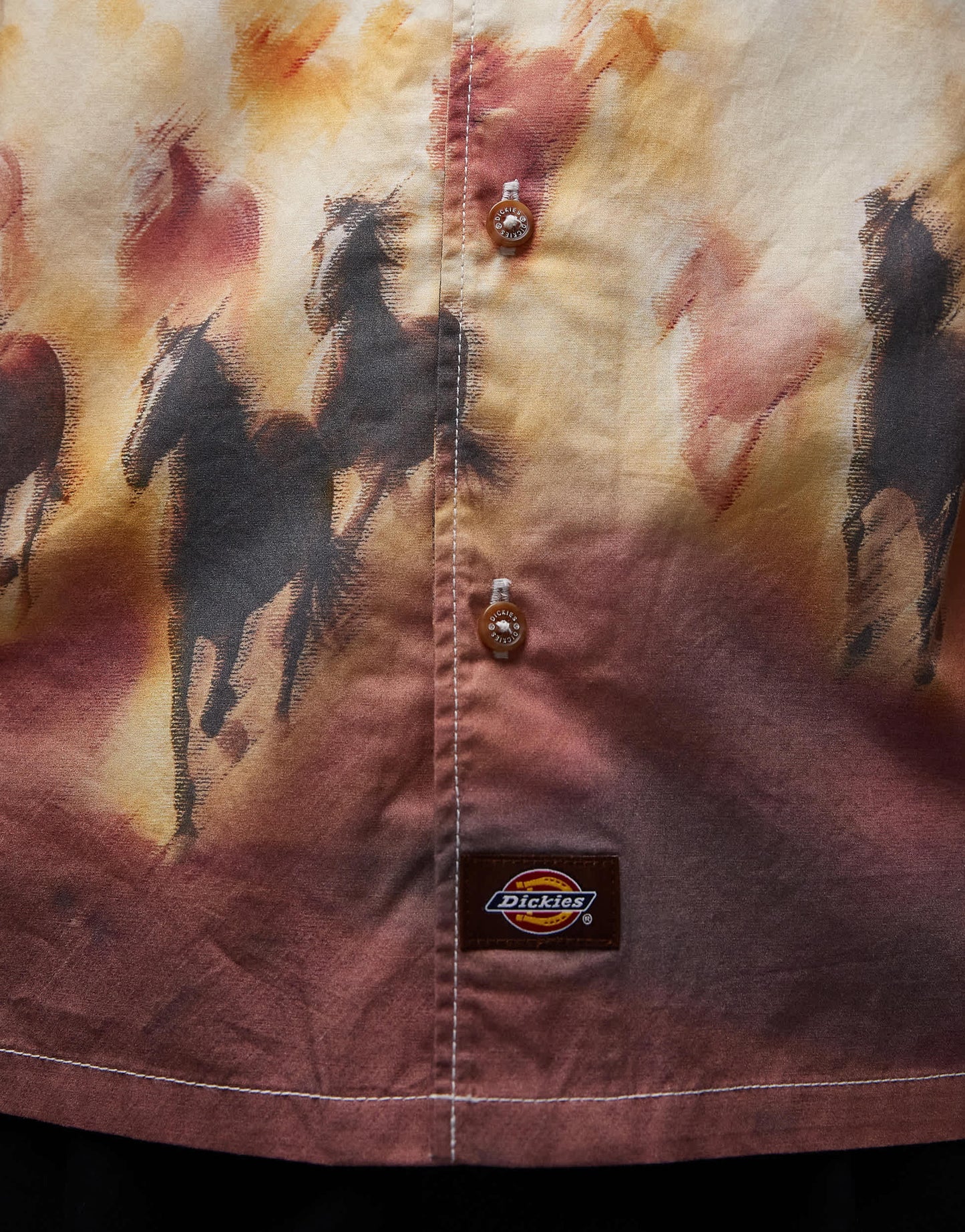 Dickies running wild western graphic print shirt in tan