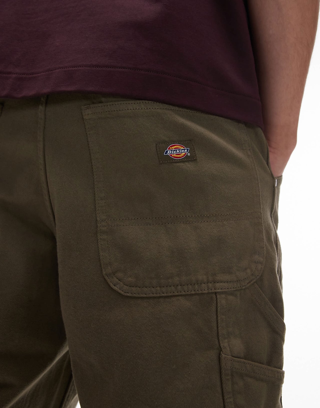 Dickies garyville regular fit carpenter denim shorts in khaki green