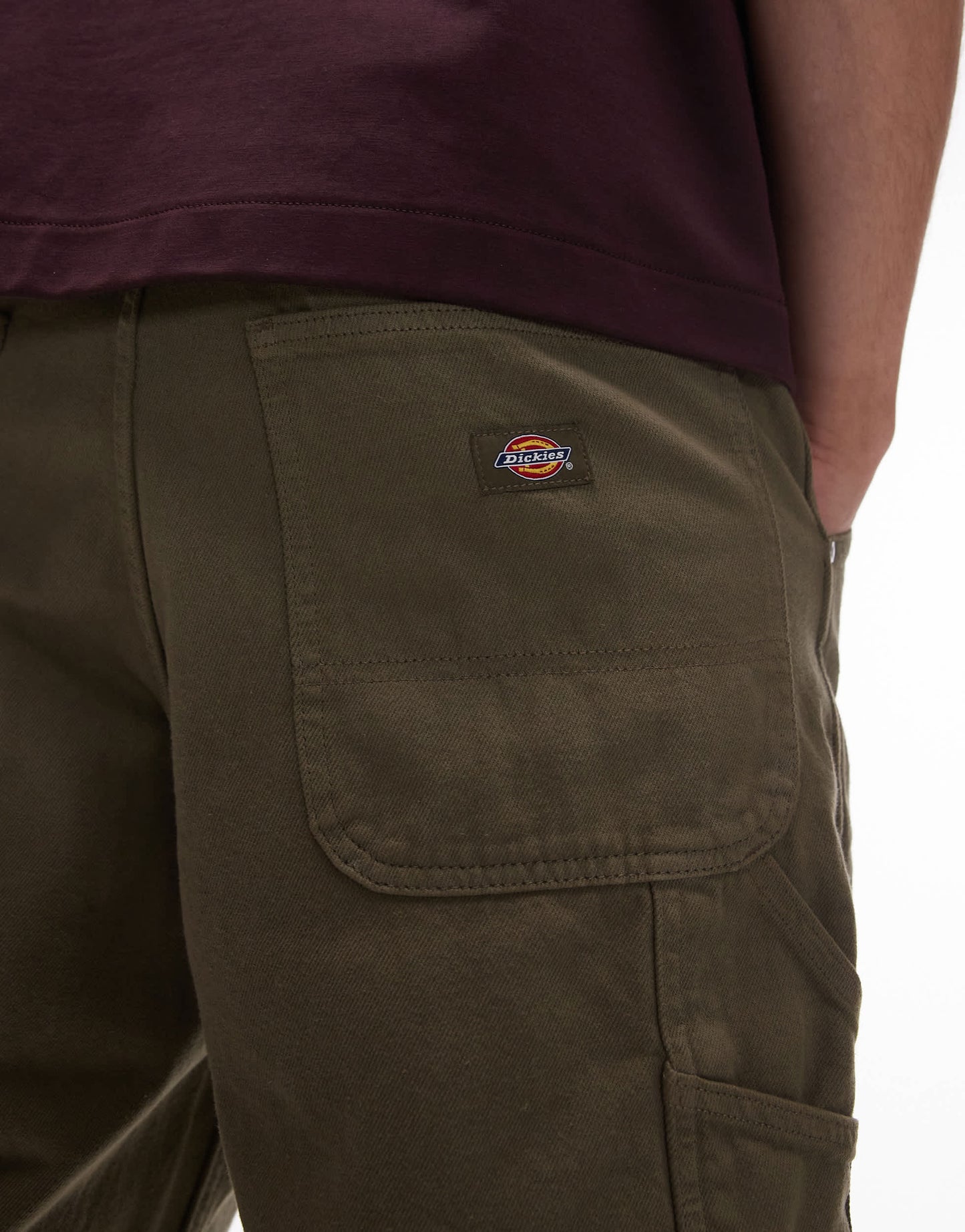 Dickies garyville regular fit carpenter denim shorts in khaki green