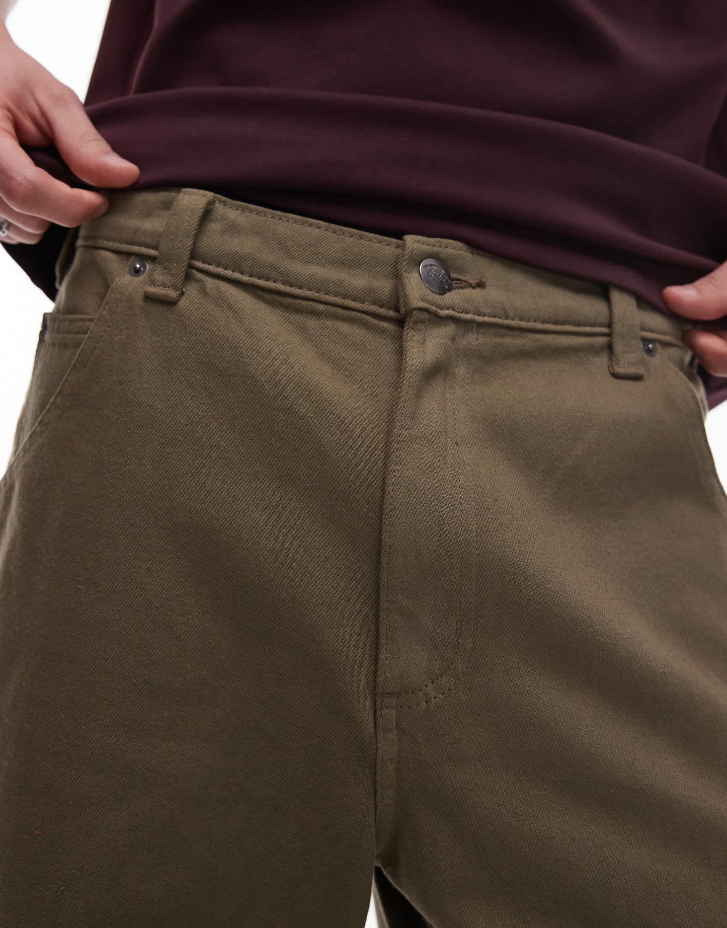 Dickies garyville regular fit carpenter denim shorts in khaki green