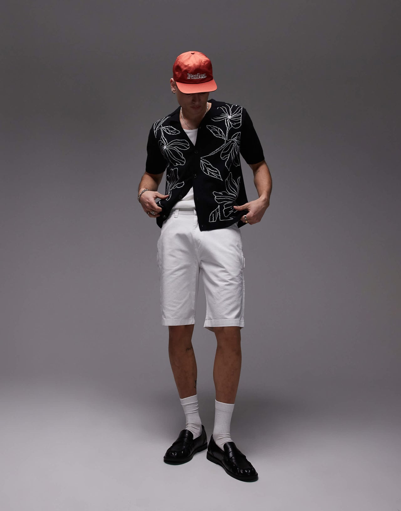 Dickies loose fit 11 inch carpenter style painter shorts in white