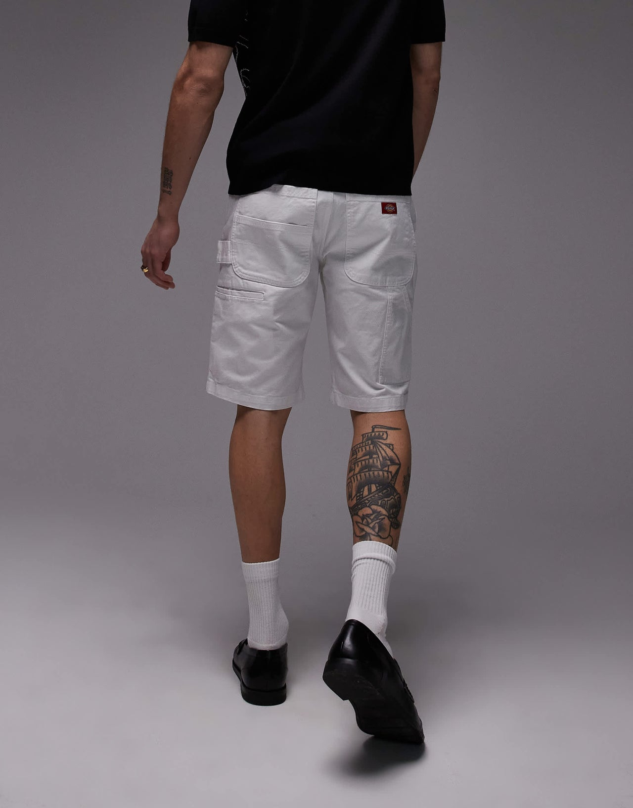 Dickies loose fit 11 inch carpenter style painter shorts in white