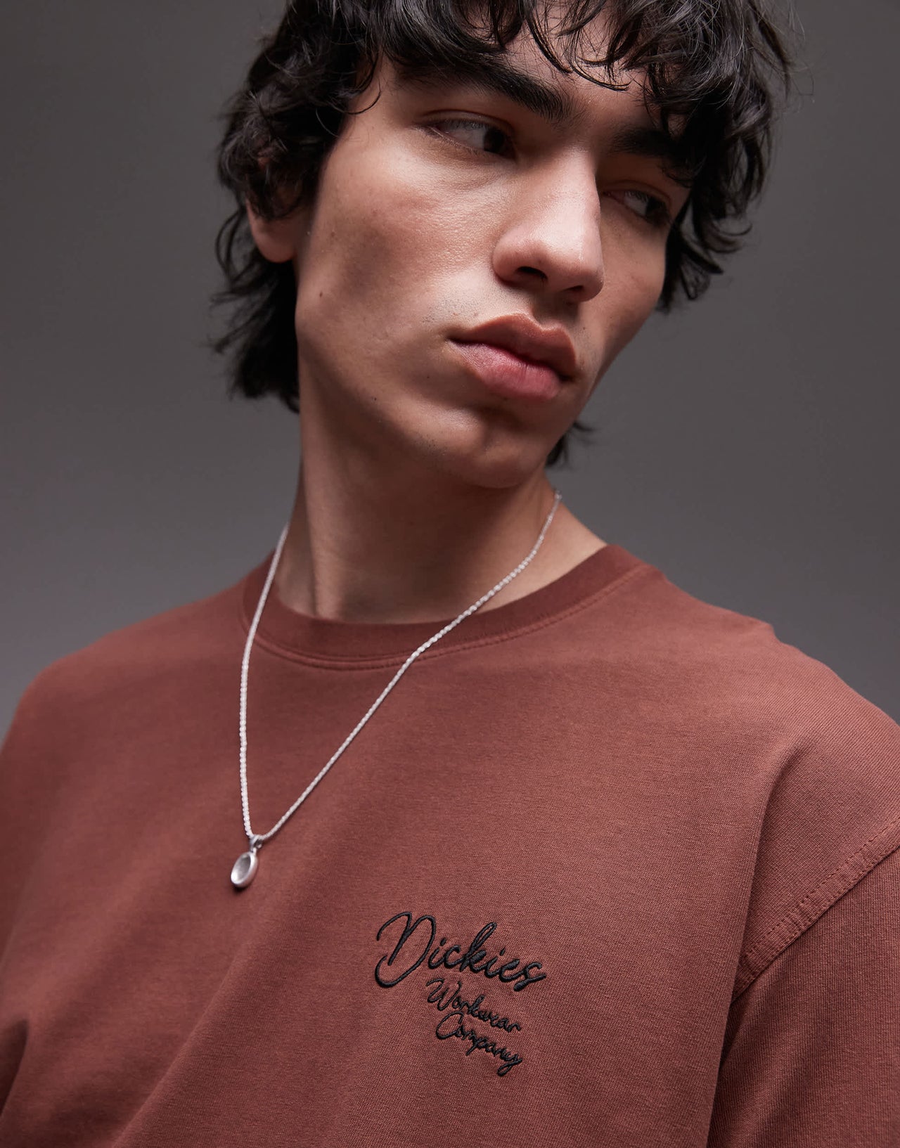 Dickies western tonal rope small logo t-shirt in cappuccino brown
