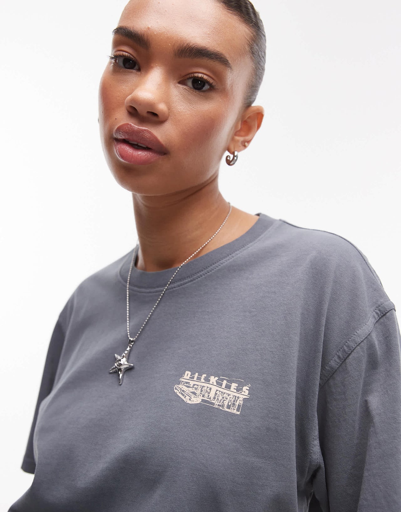 Dickies service station graphic back print t-shirt in mid blue
