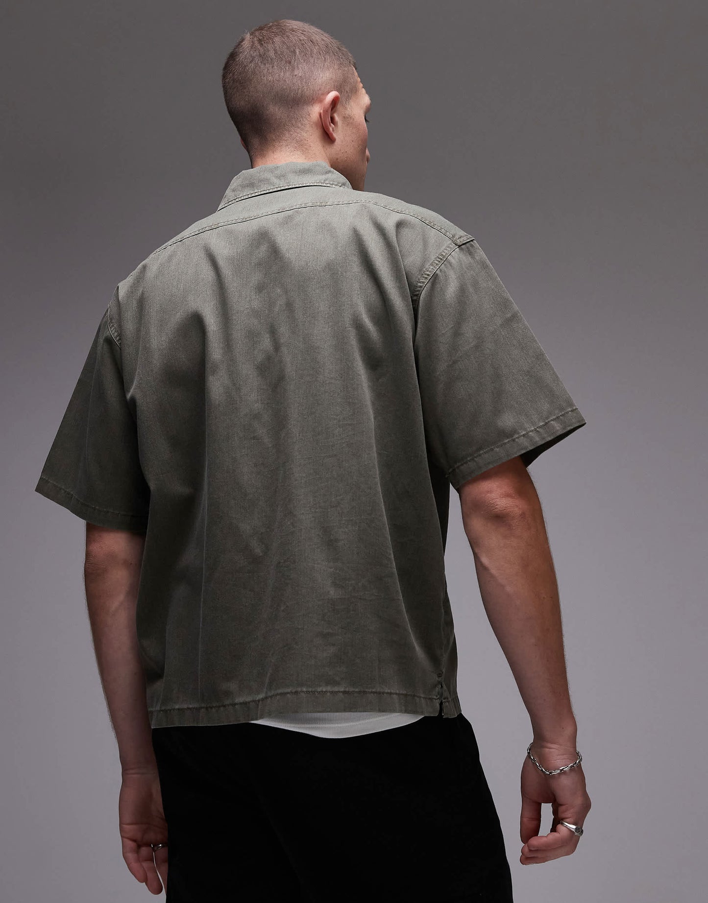Dickies unionville boxy fit work shirt in khaki green