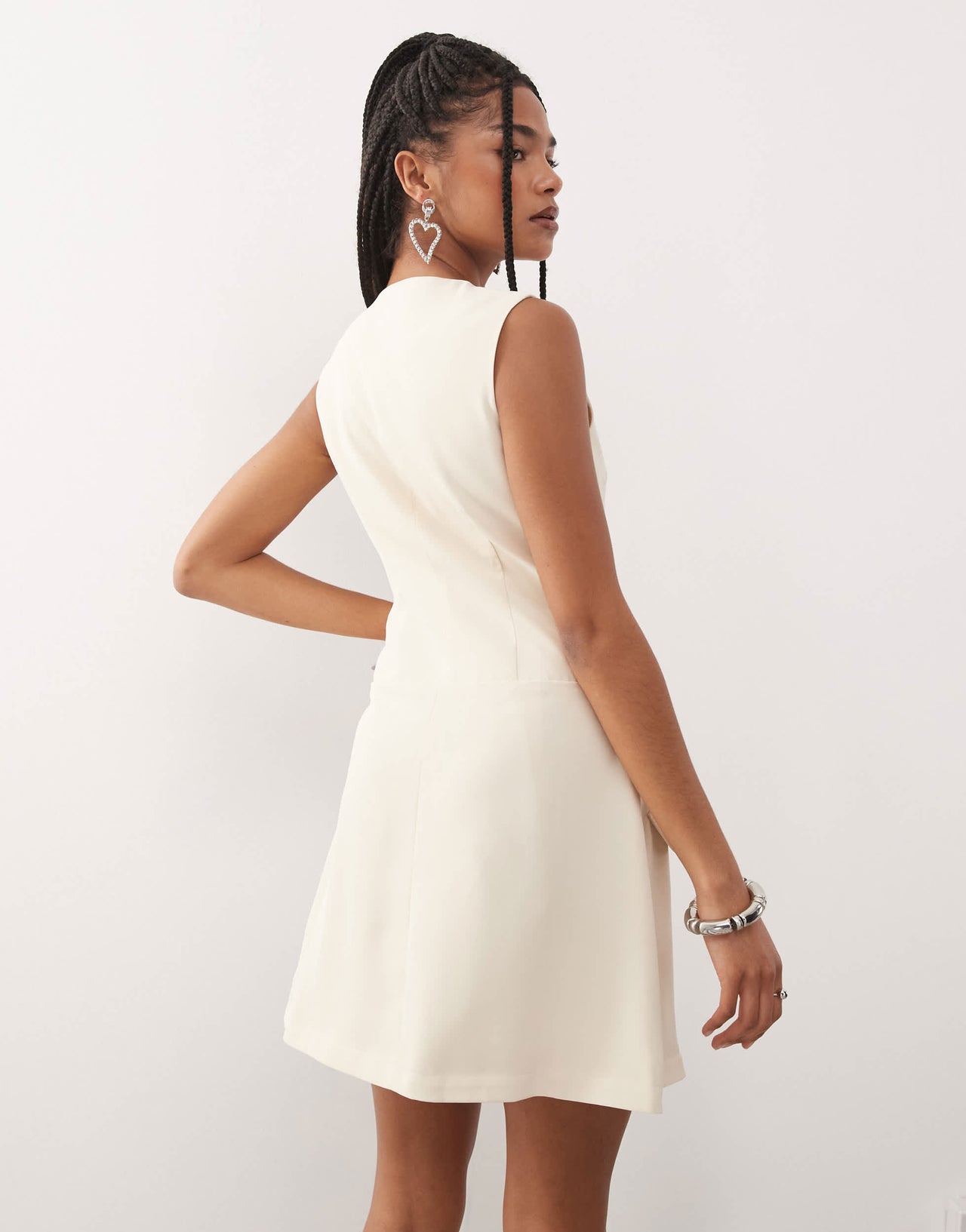Amy Lynn tailored waistcoat mini dress in milk