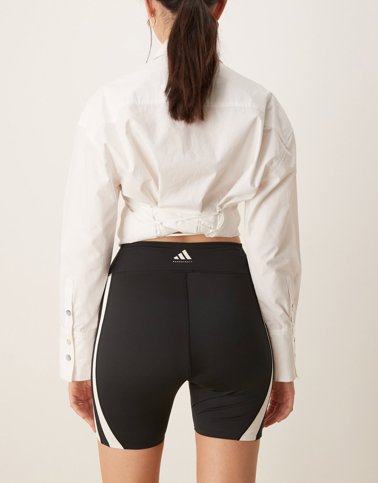 adidas Originals Basketball booty shorts in black