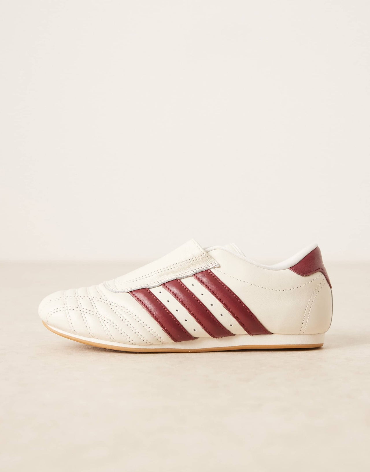 adidas Originals Taekwondo trainers in off white and maroon