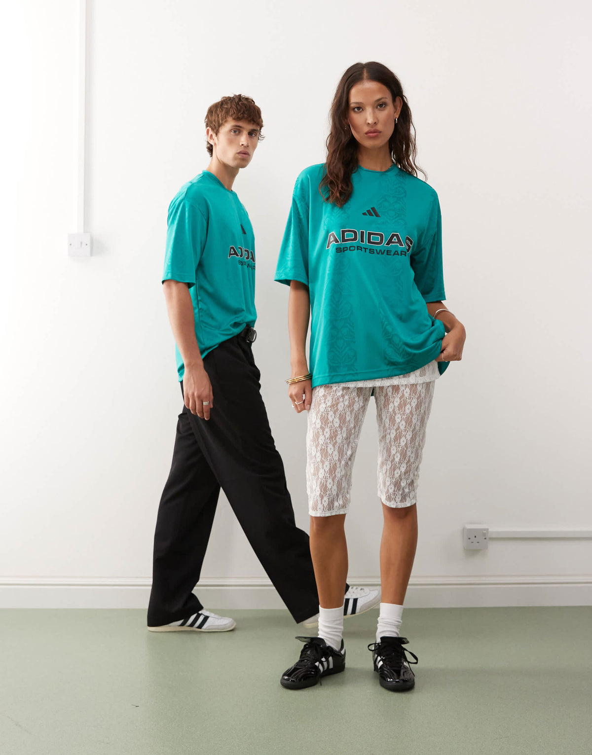 adidas Sportswear Common Goal football shirt in teal