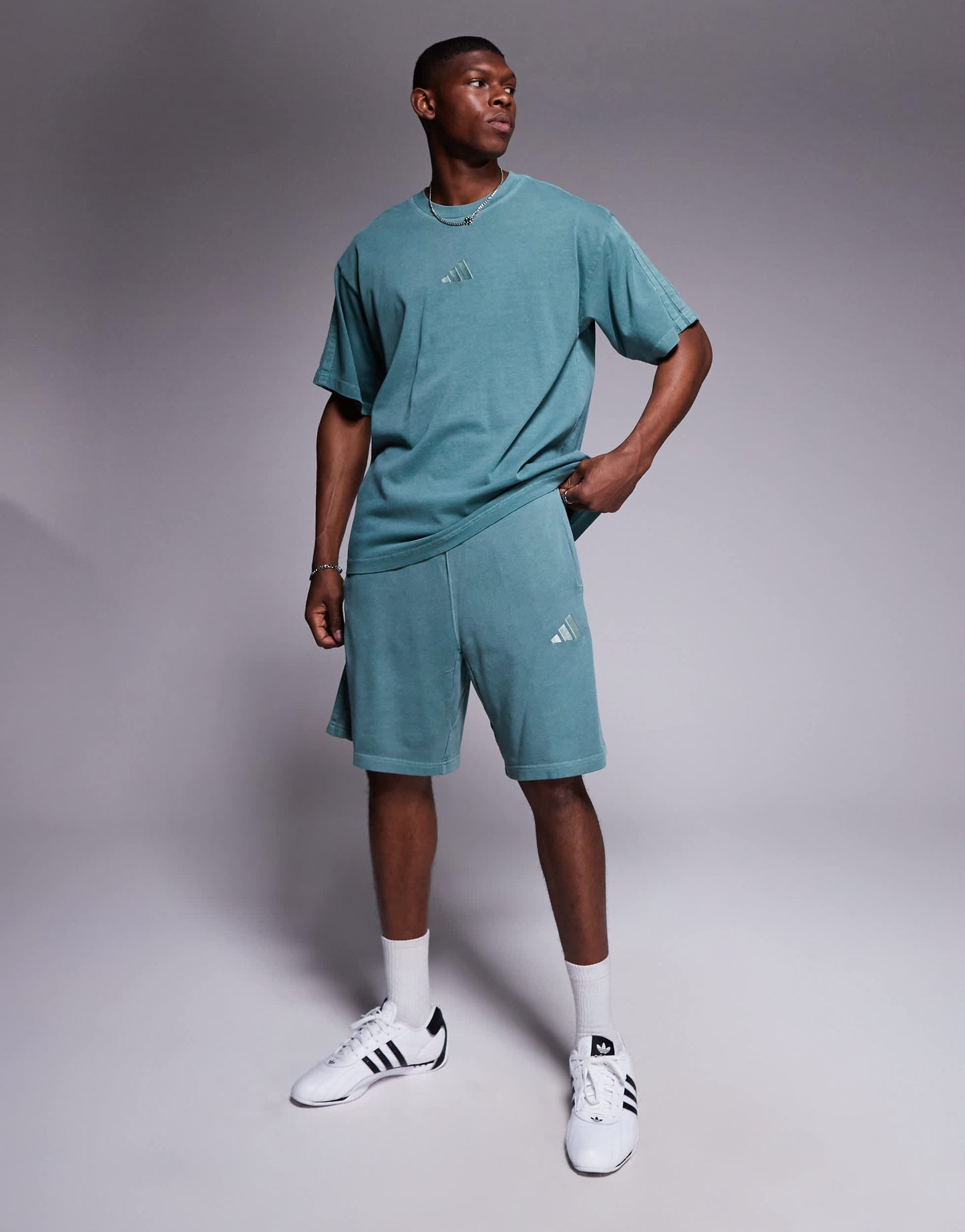 adidas Sportswear shorts in washed green
