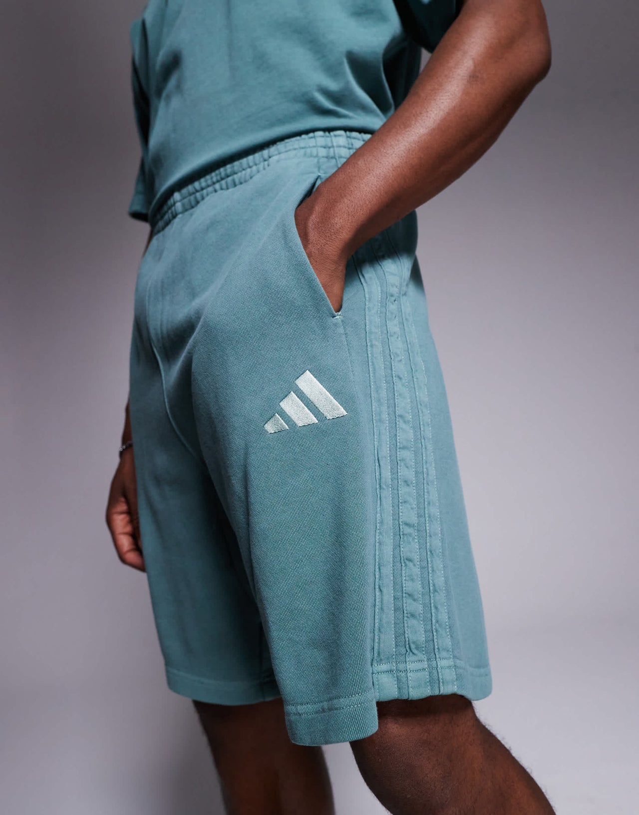 adidas Sportswear shorts in washed green