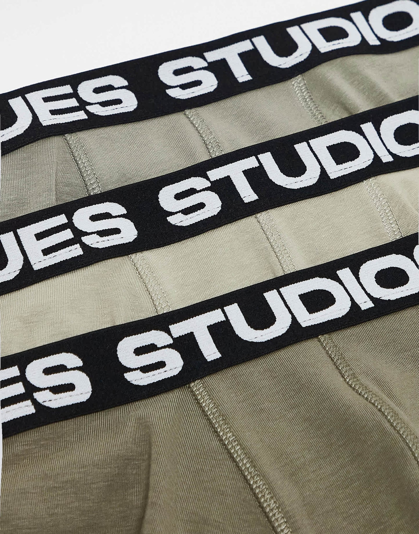 ASOS DESIGN 3 pack trunk with printed waistband in khaki - KHAKI