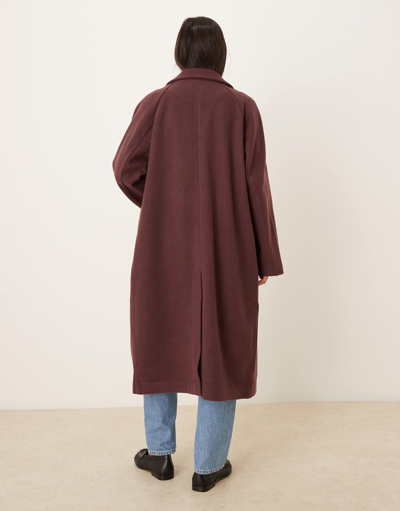 ASOS DESIGN chuck on overcoat in plum