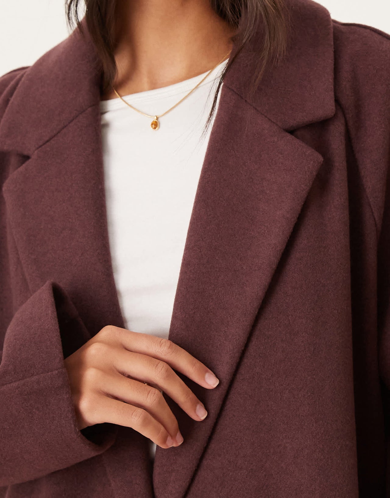 ASOS DESIGN chuck on overcoat in plum
