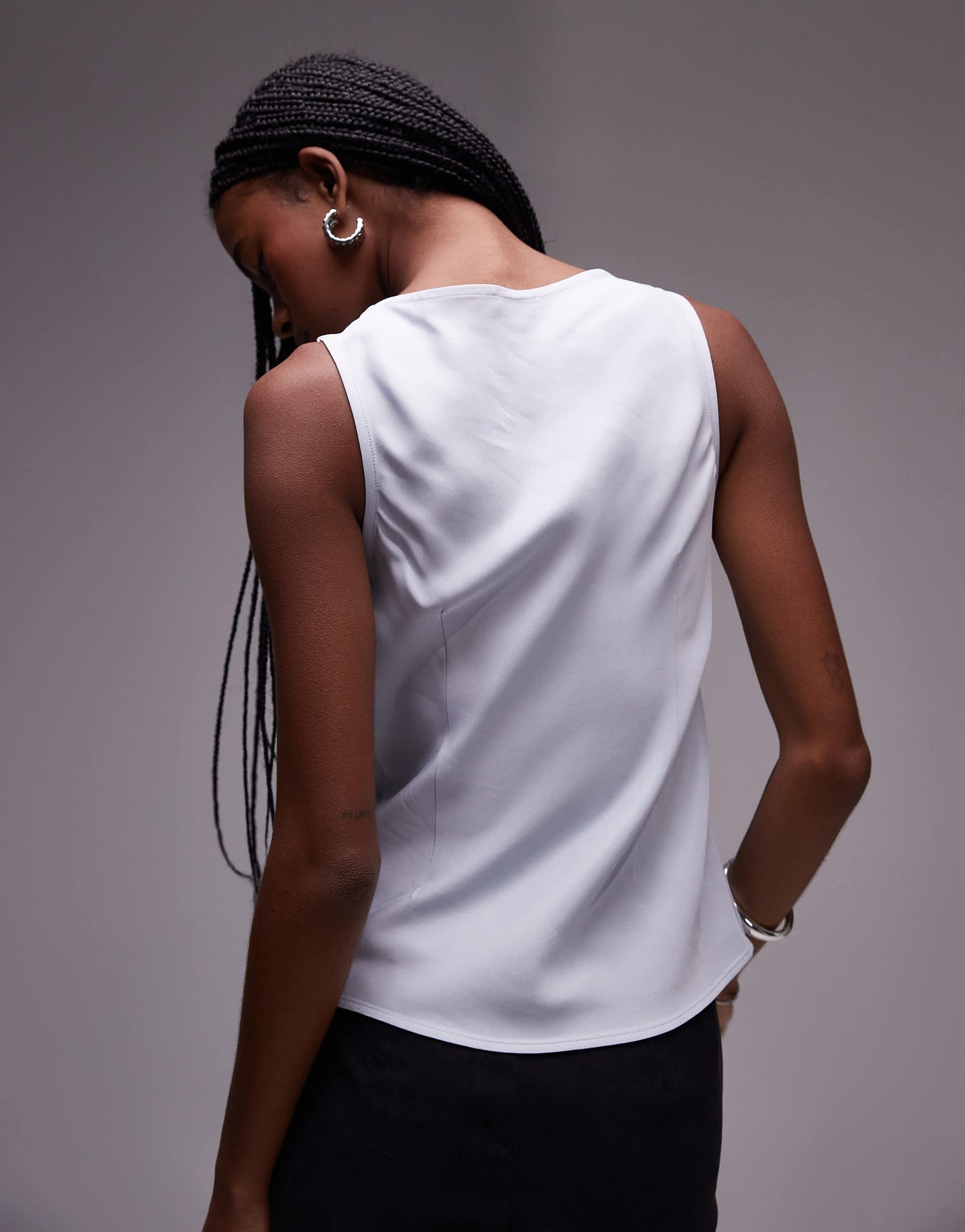 Topshop twist strap sleeveless top in icey blue