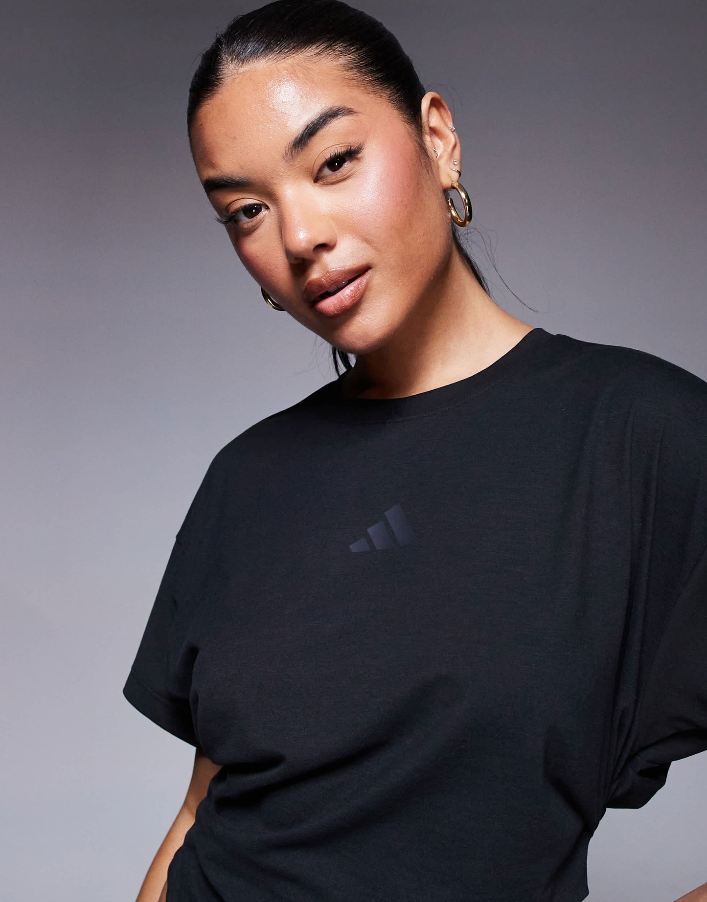 adidas Training Power twist back t-shirt in black