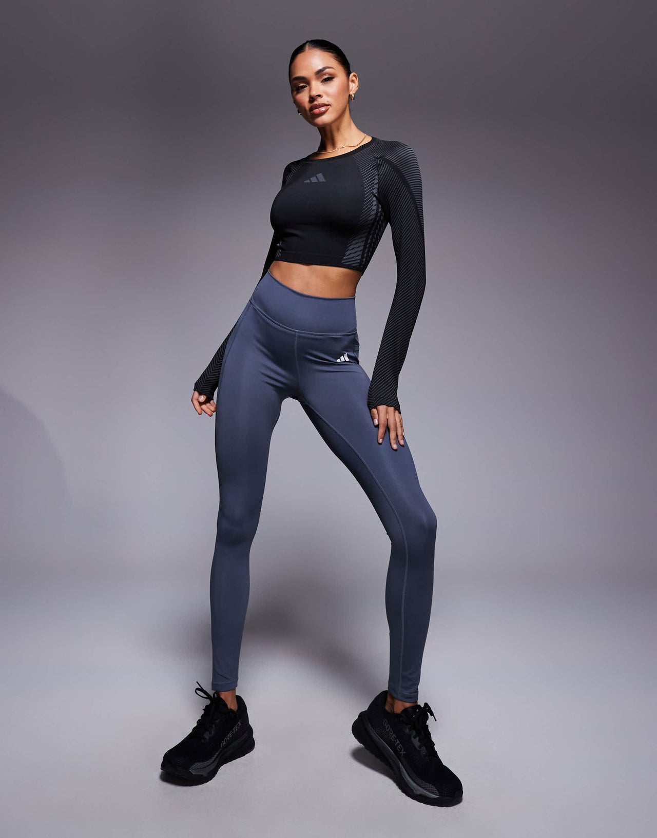 adidas Training Optime essentials full length leggings in dark grey