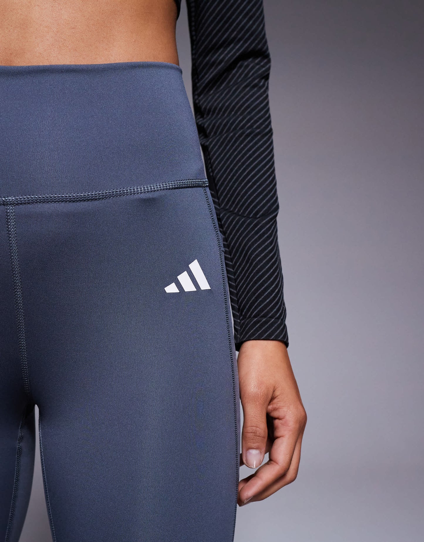 adidas Training Optime essentials full length leggings in dark grey