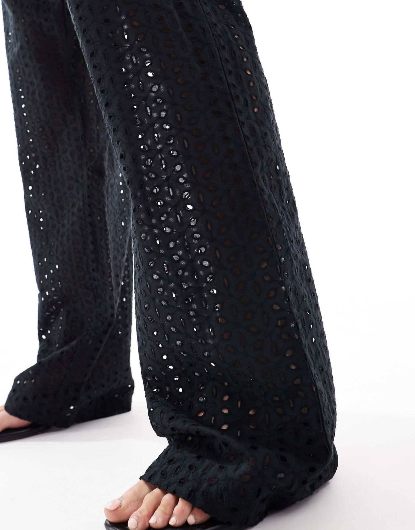 ONLY pointelle trousers with shorts insert in black