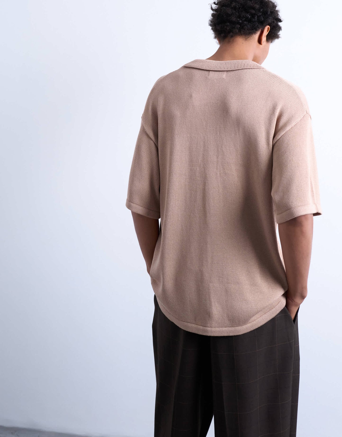Topman relaxed button through shirt in stone
