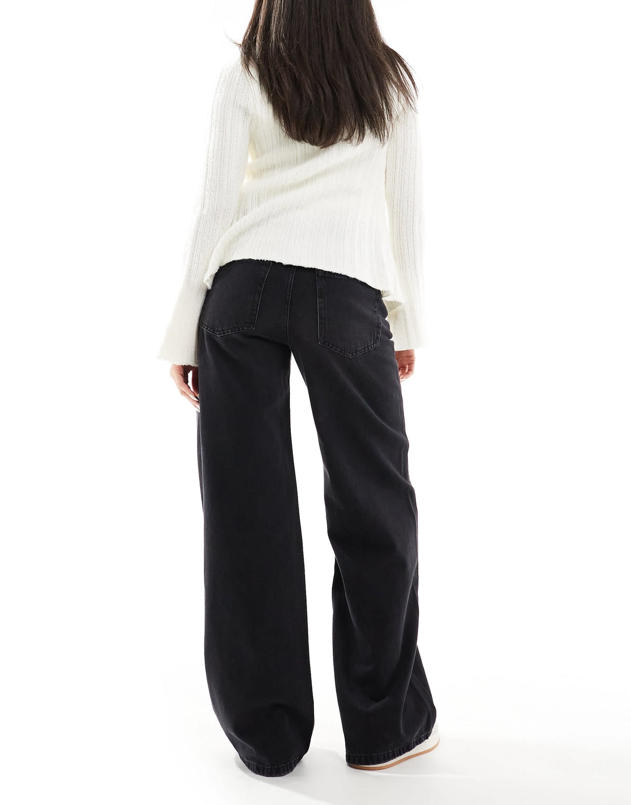 Pull&Bear baggy oversized wide leg jean in washed black