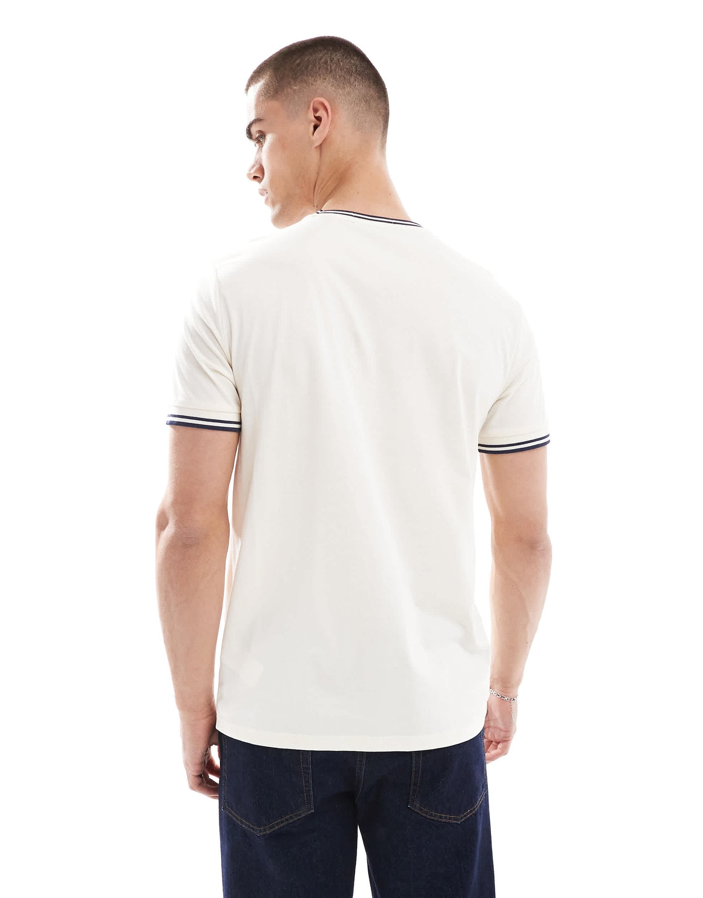 Fred Perry twin tipped t-shirt in off white
