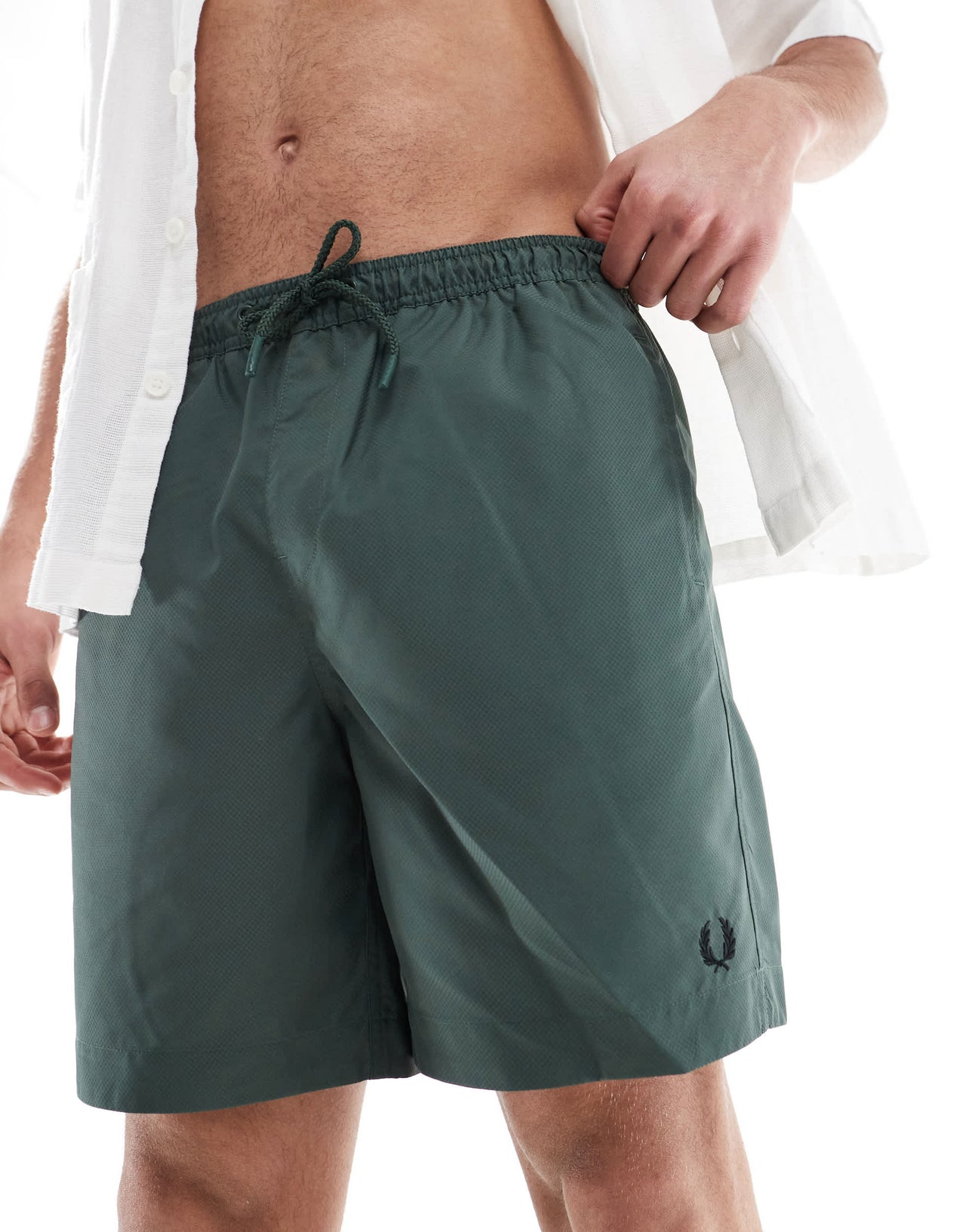 Fred Perry swim shorts in dark green